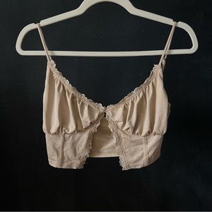 lace detail tank top